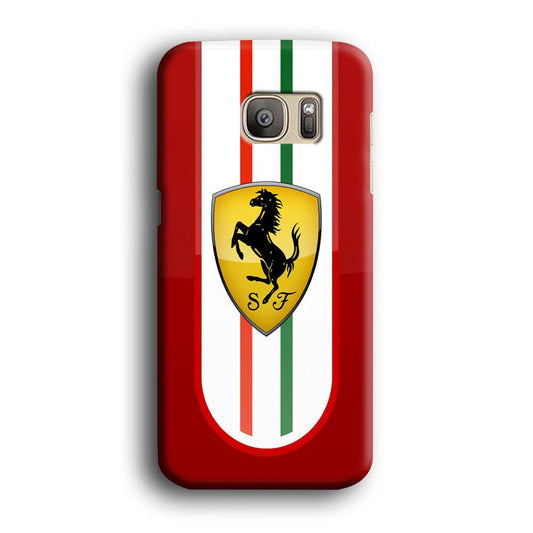 Ferrari Logo Red 002 Samsung Galaxy S7 Edge Case-Plastic / Full Wrap (3D Case)-Xtracase