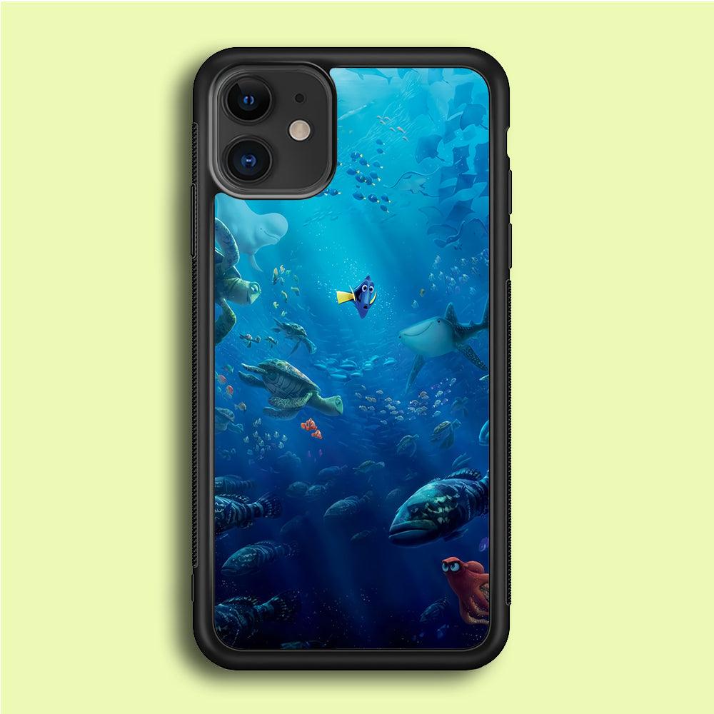 Finding Dory iPhone 12 Mini Case-Rubber / Black (2D Case)-Xtracase