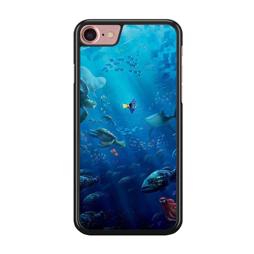 Finding Dory iPhone 8 Case-Rubber / Black (2D Case)-Xtracase