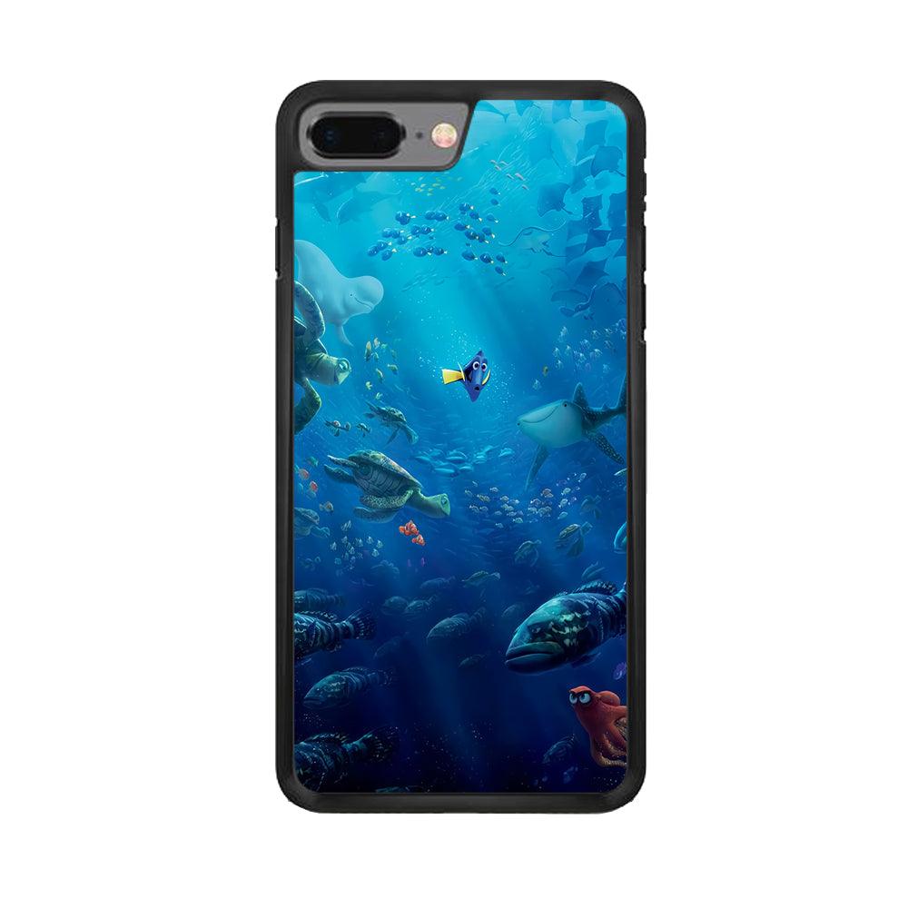 Finding Dory iPhone 8 Plus Case-Rubber / Black (2D Case)-Xtracase