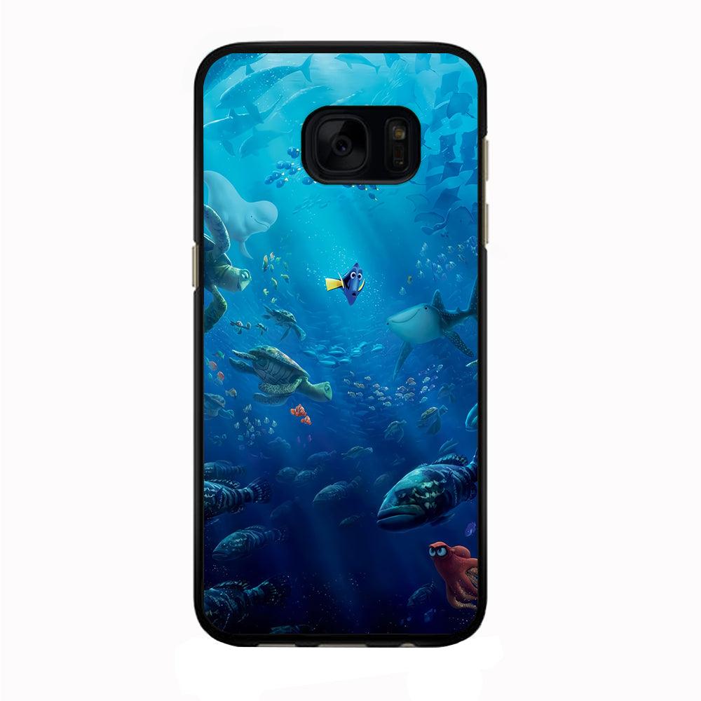 Finding Dory Samsung Galaxy S7 Edge Case-Rubber / Black (2D Case)-Xtracase
