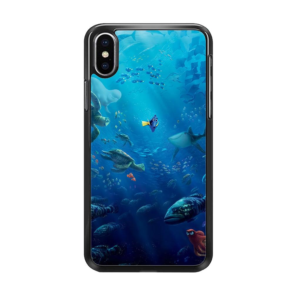 Finding Dory iPhone X Case-Rubber / Black (2D Case)-Xtracase