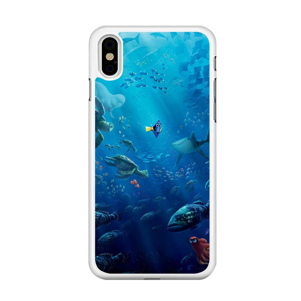 Finding Dory iPhone Xs Case-Rubber / White (2D Case)-Xtracase