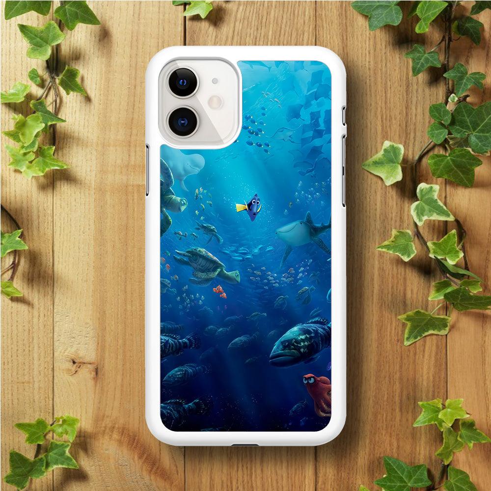 Finding Dory iPhone 11 Case-Rubber / White (2D Case)-Xtracase