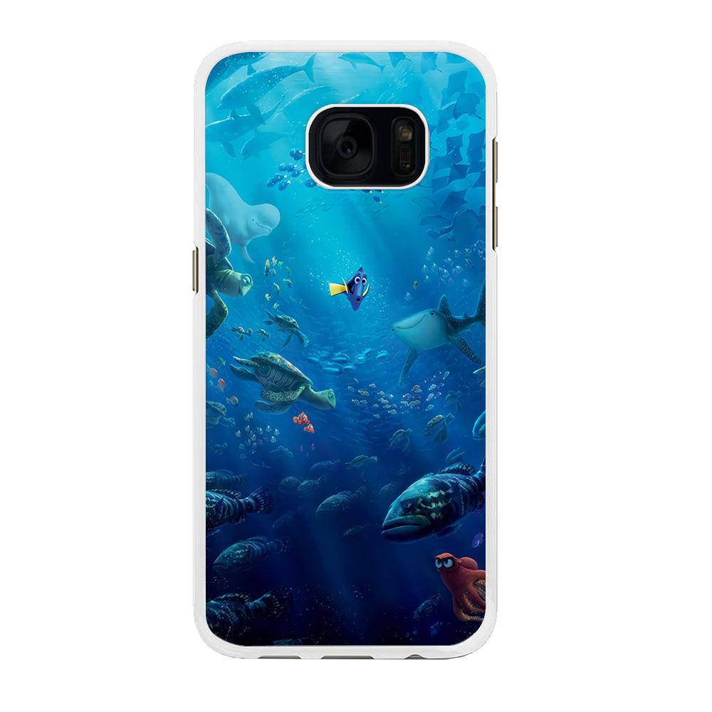 Finding Dory Samsung Galaxy S7 Edge Case-Rubber / White (2D Case)-Xtracase