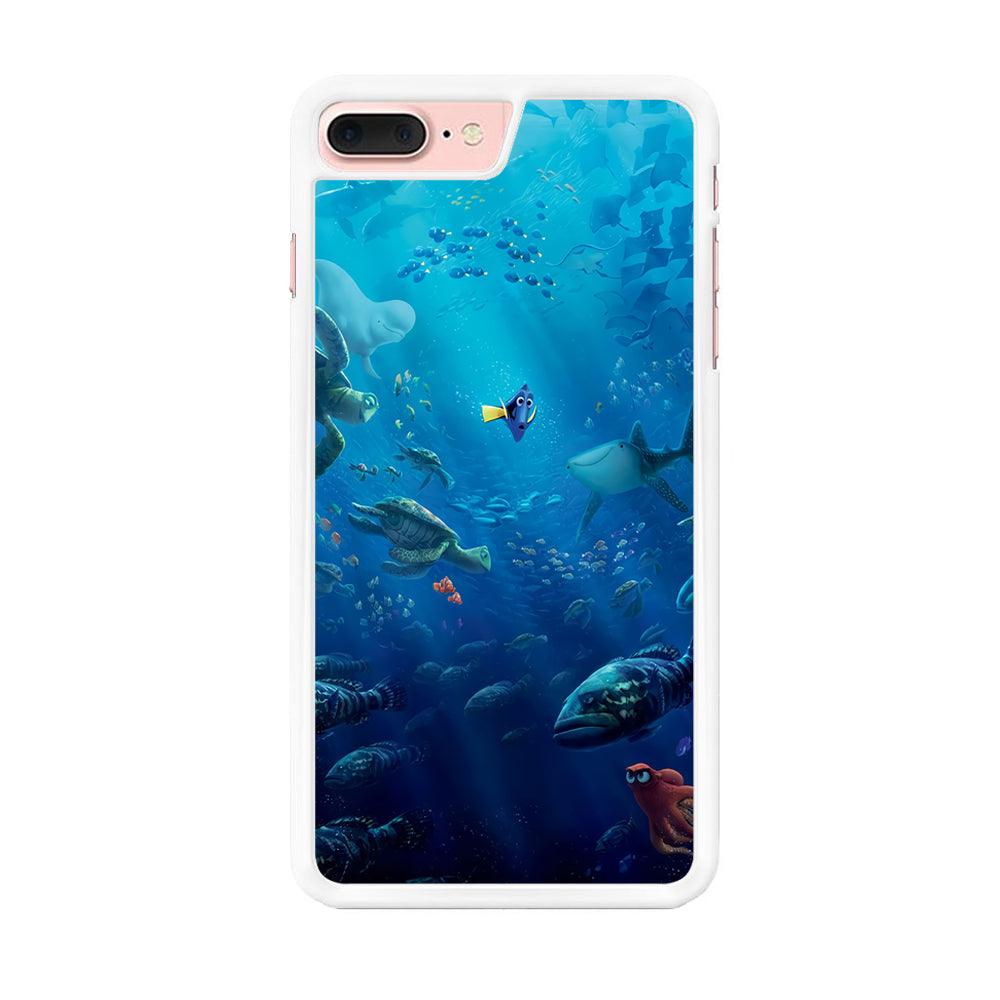 Finding Dory iPhone 7 Plus Case-Rubber / White (2D Case)-Xtracase