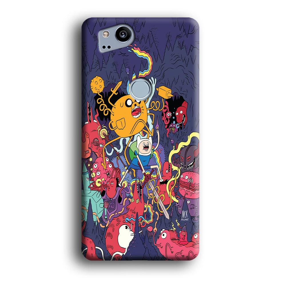 Finn and Jake Fights Monsters Google Pixel 2 3D Case-Xtracase