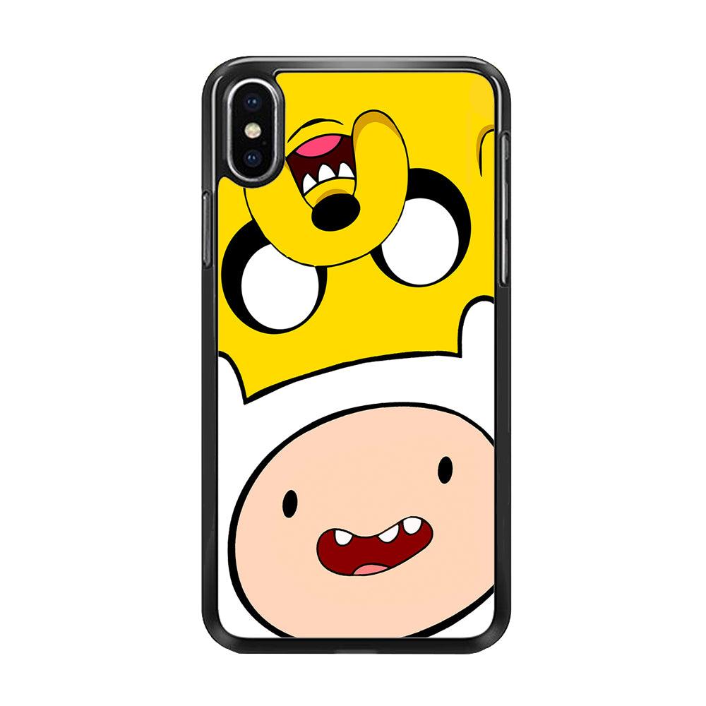 Finn and Jake Adventure Time iPhone X Case-Rubber / Black (2D Case)-Xtracase