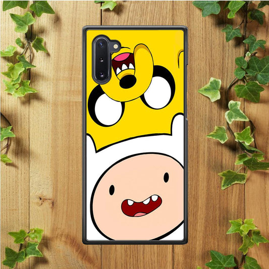 Finn and Jake Adventure Time Samsung Galaxy Note 10 Case-Rubber / Black (2D Case)-Xtracase