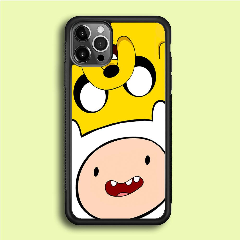 Finn and Jake Adventure Time iPhone 12 Pro Case-Rubber / Black (2D Case)-Xtracase