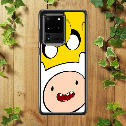Finn and Jake Adventure Time Samsung Galaxy S20 Ultra Case-Rubber / Black (2D Case)-Xtracase