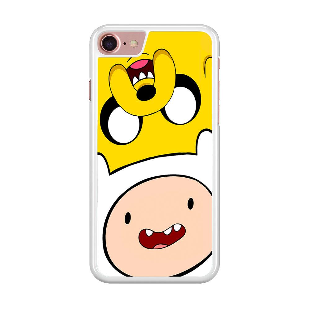 Finn and Jake Adventure Time iPhone 8 Case-Rubber / White (2D Case)-Xtracase