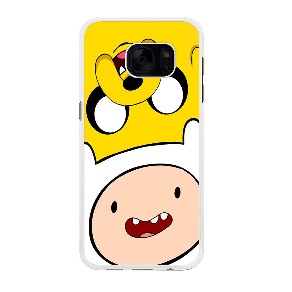 Finn and Jake Adventure Time Samsung Galaxy S7 Case-Rubber / White (2D Case)-Xtracase