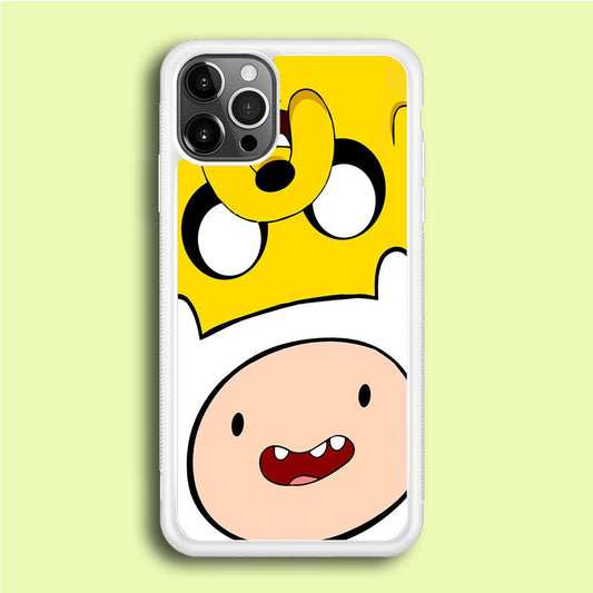 Finn and Jake Adventure Time iPhone 12 Pro Case-Rubber / White (2D Case)-Xtracase