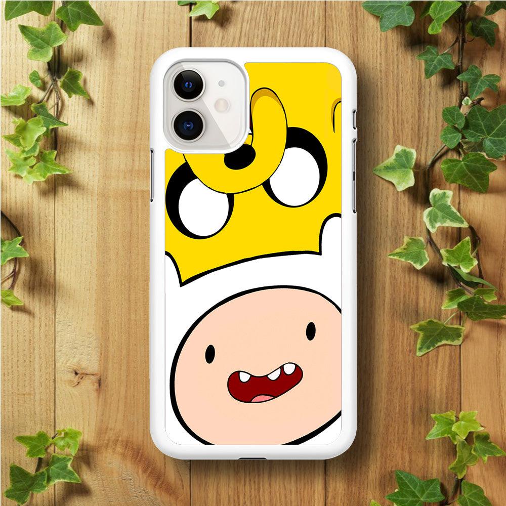 Finn and Jake Adventure Time iPhone 11 Case-Rubber / White (2D Case)-Xtracase