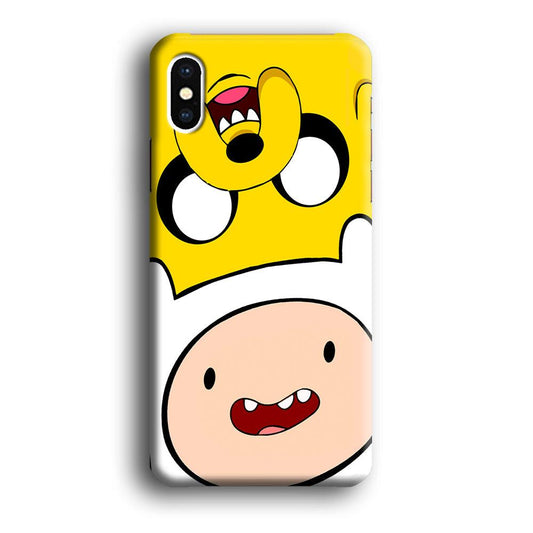Finn and Jake Adventure Time iPhone Xs Case-Plastic / Full Wrap (3D Case)-Xtracase
