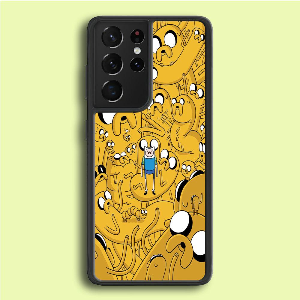Finn and Jake Doodle Samsung Galaxy S21 Ultra Case-Plastic / Full Wrap (3D Case)-Xtracase