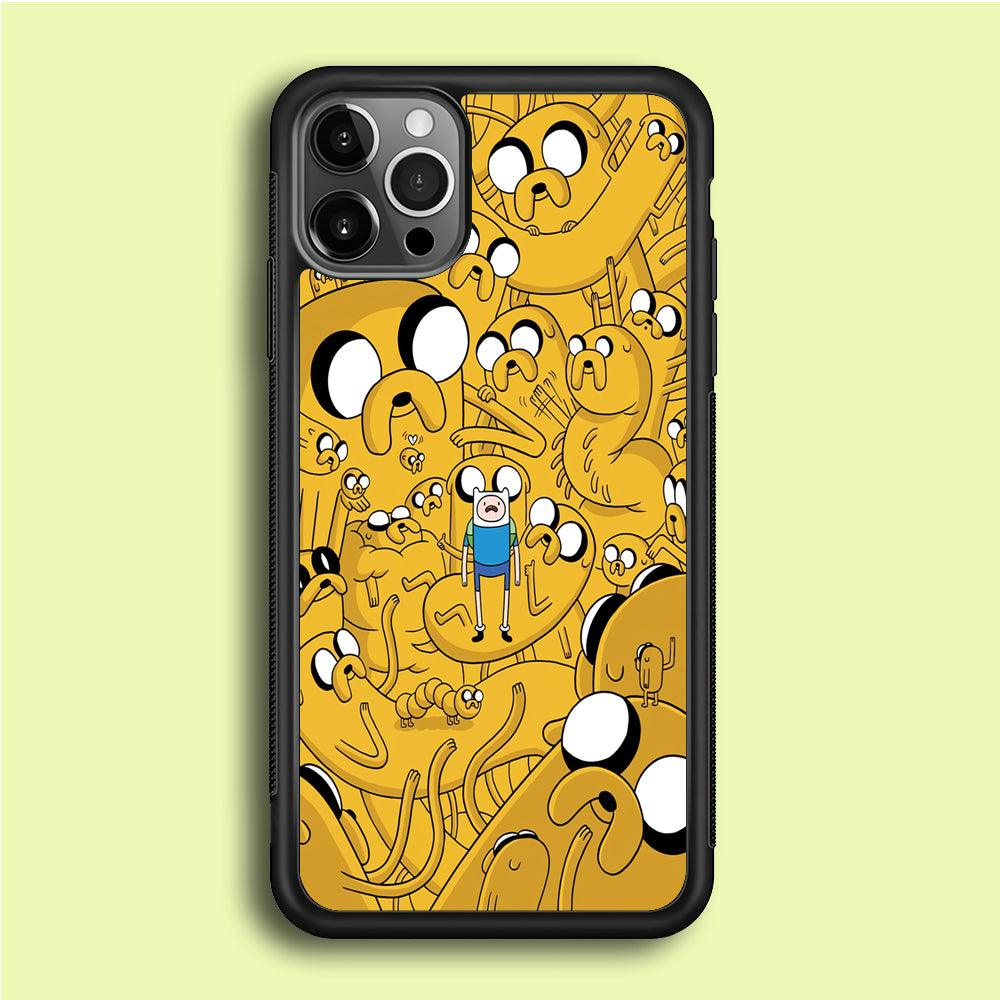 Finn and Jake Doodle iPhone 12 Pro Case-Rubber / Black (2D Case)-Xtracase