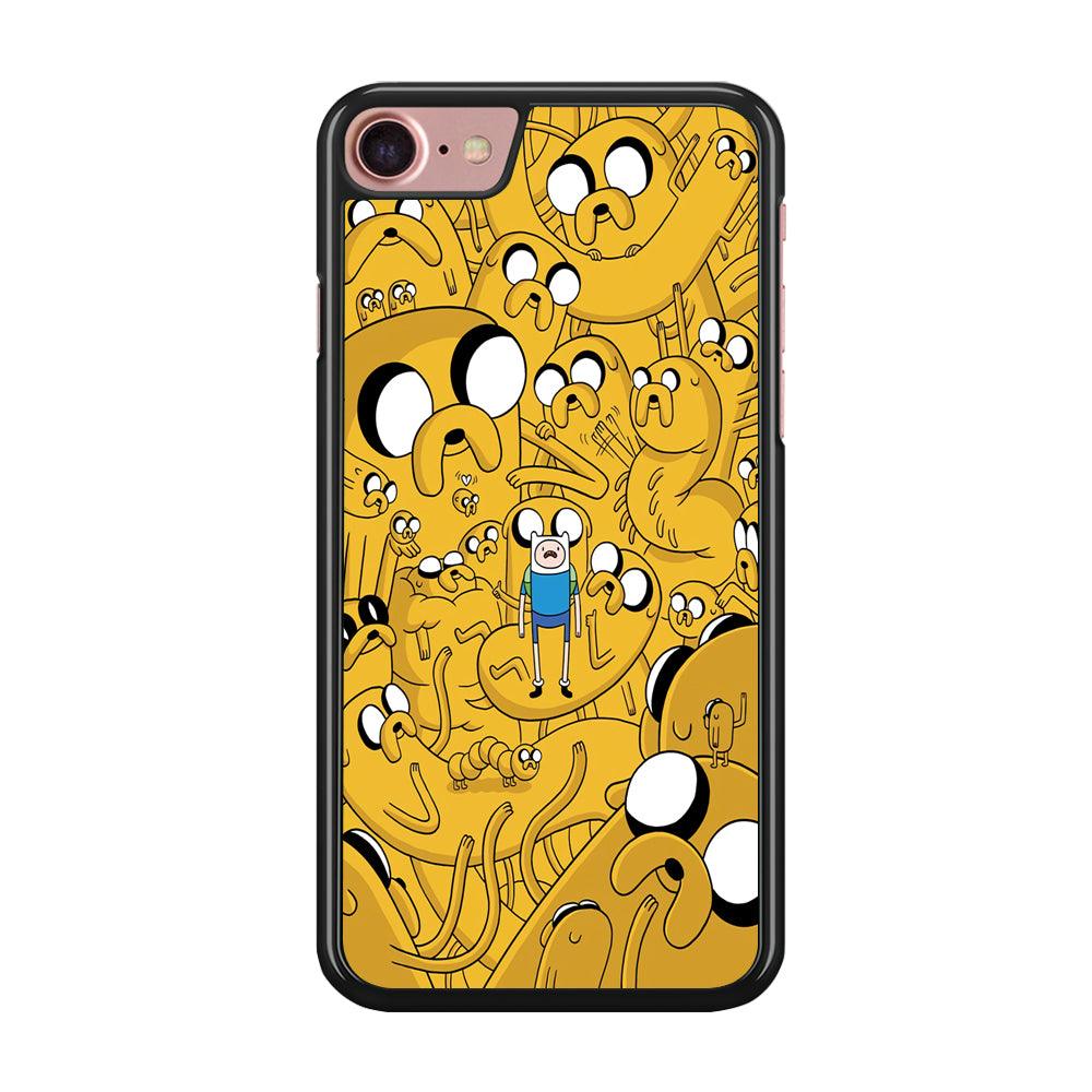 Finn and Jake Doodle iPhone SE 2020 Case-Rubber / Black (2D Case)-Xtracase