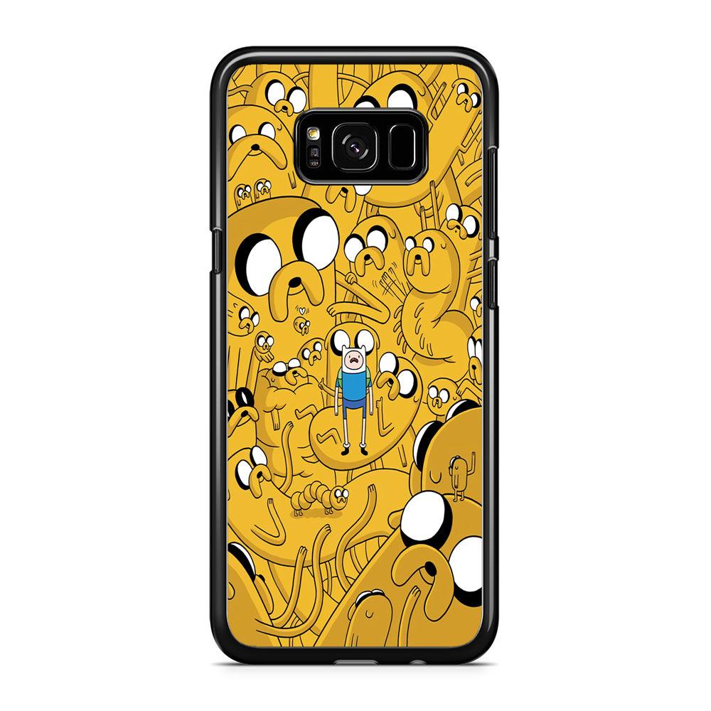 Finn and Jake Doodle Samsung Galaxy S8 Case-Rubber / Black (2D Case)-Xtracase
