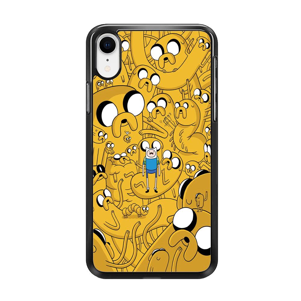 Finn and Jake Doodle iPhone XR Case-Rubber / Black (2D Case)-Xtracase