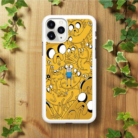 Finn and Jake Doodle iPhone 11 Pro Max Case-Rubber / White (2D Case)-Xtracase