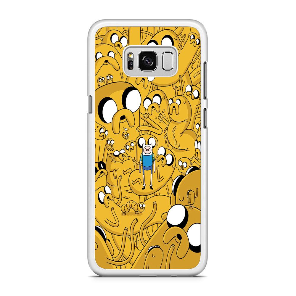 Finn and Jake Doodle Samsung Galaxy S8 Case-Rubber / White (2D Case)-Xtracase