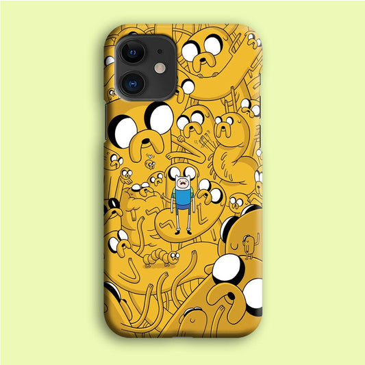 Finn and Jake Doodle iPhone 12 Mini Case-Plastic / Full Wrap (3D Case)-Xtracase
