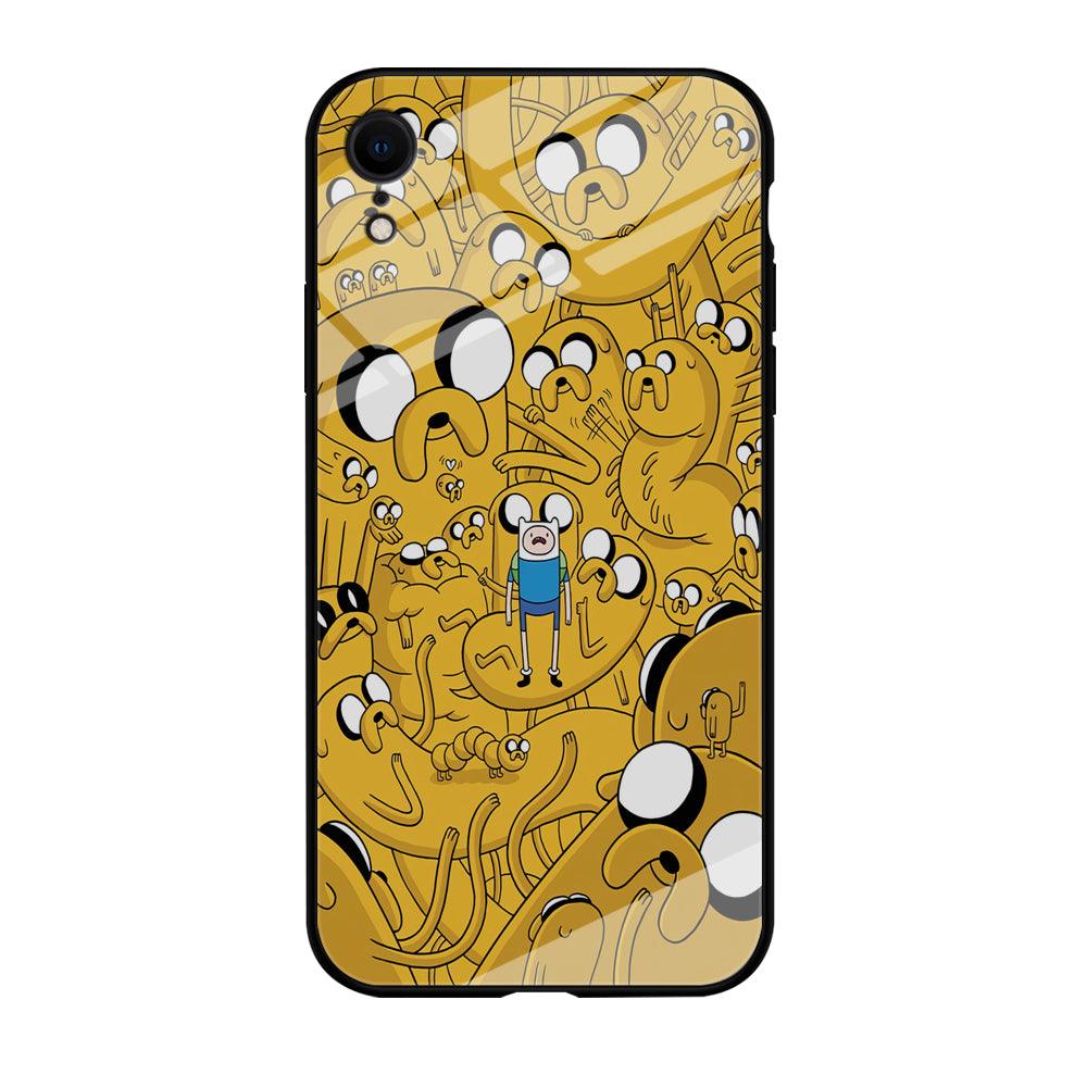 Finn and Jake Doodle iPhone XR Case-Tempered Glass Case-Xtracase