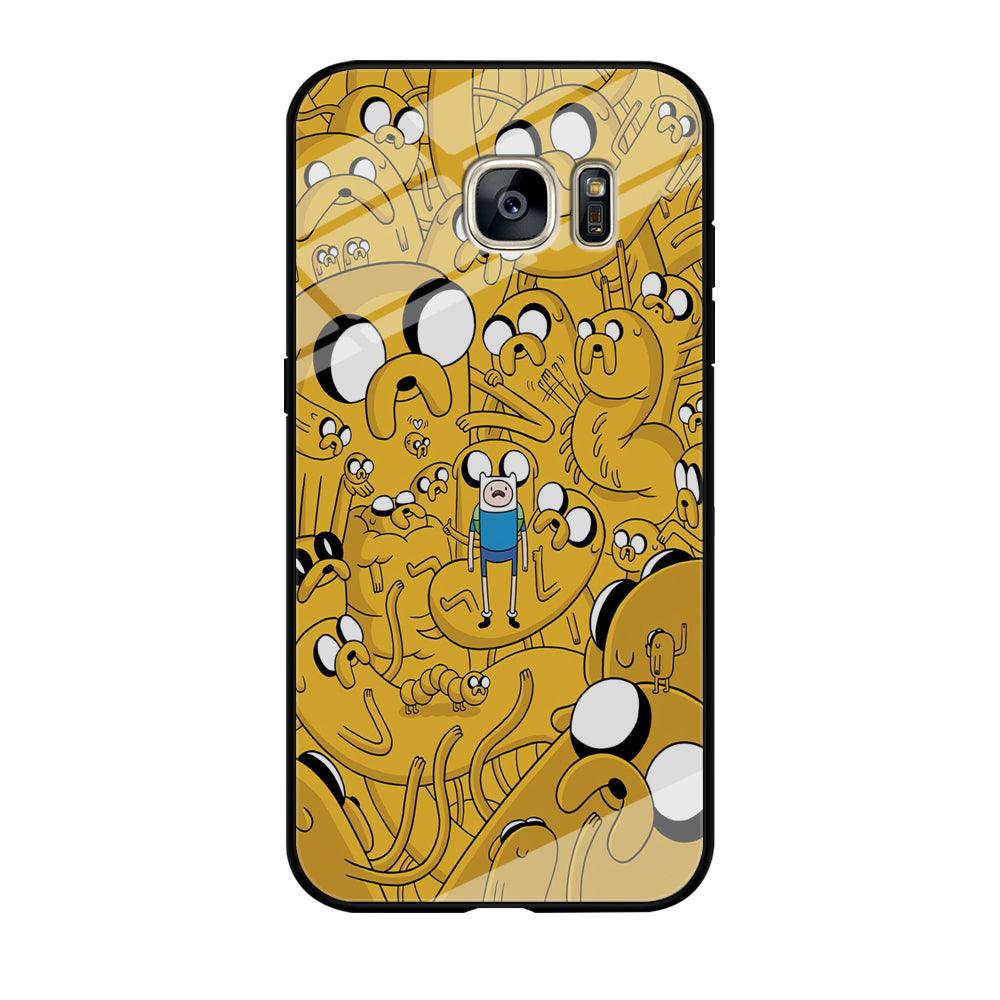 Finn and Jake Doodle Samsung Galaxy S7 Edge Case-Tempered Glass Case-Xtracase