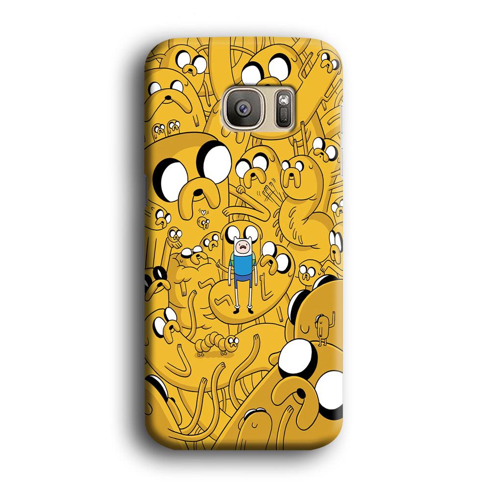 Finn and Jake Doodle Samsung Galaxy S7 Edge Case-Plastic / Full Wrap (3D Case)-Xtracase