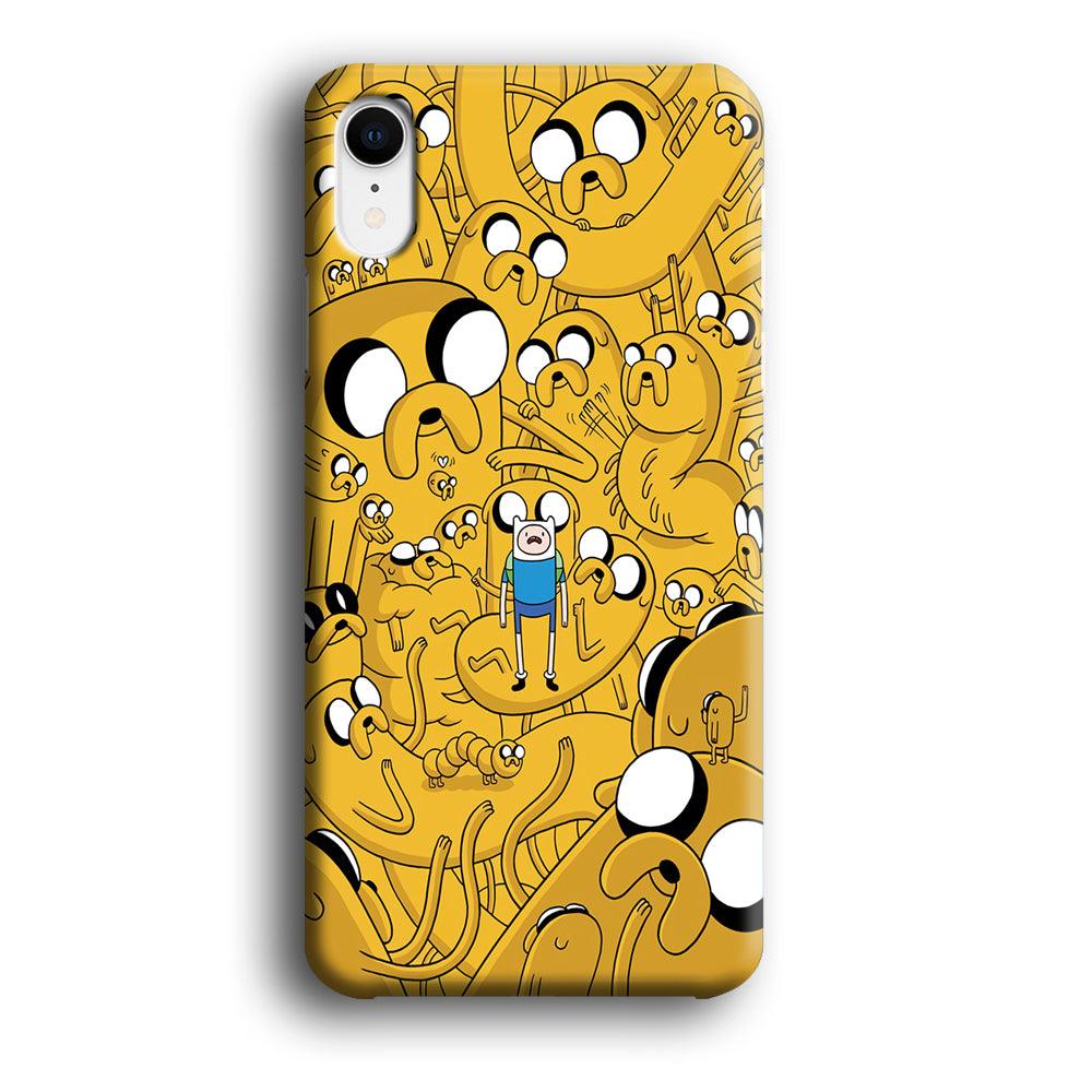 Finn and Jake Doodle iPhone XR Case-Plastic / Full Wrap (3D Case)-Xtracase