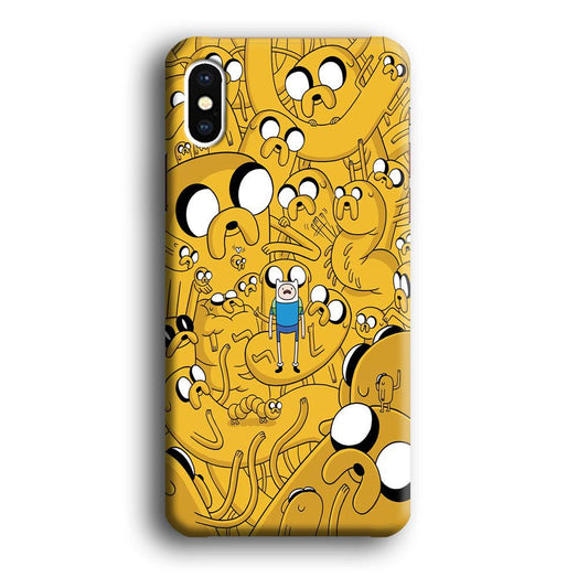 Finn and Jake Doodle iPhone X Case-Plastic / Full Wrap (3D Case)-Xtracase