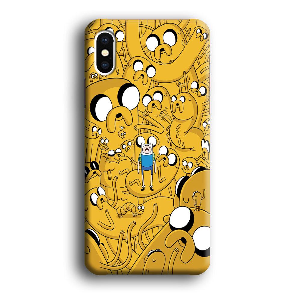 Finn and Jake Doodle iPhone Xs Max Case-Plastic / Full Wrap (3D Case)-Xtracase