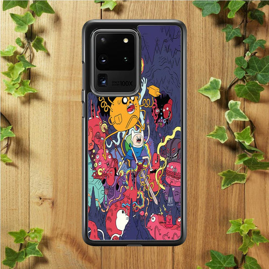 Finn and Jake Fights Monsters Samsung Galaxy S20 Ultra Case-Plastic / Full Wrap (3D Case)-Xtracase