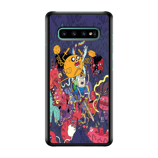 Finn and Jake Fights Monsters Samsung Galaxy S10 Case-Plastic / Full Wrap (3D Case)-Xtracase