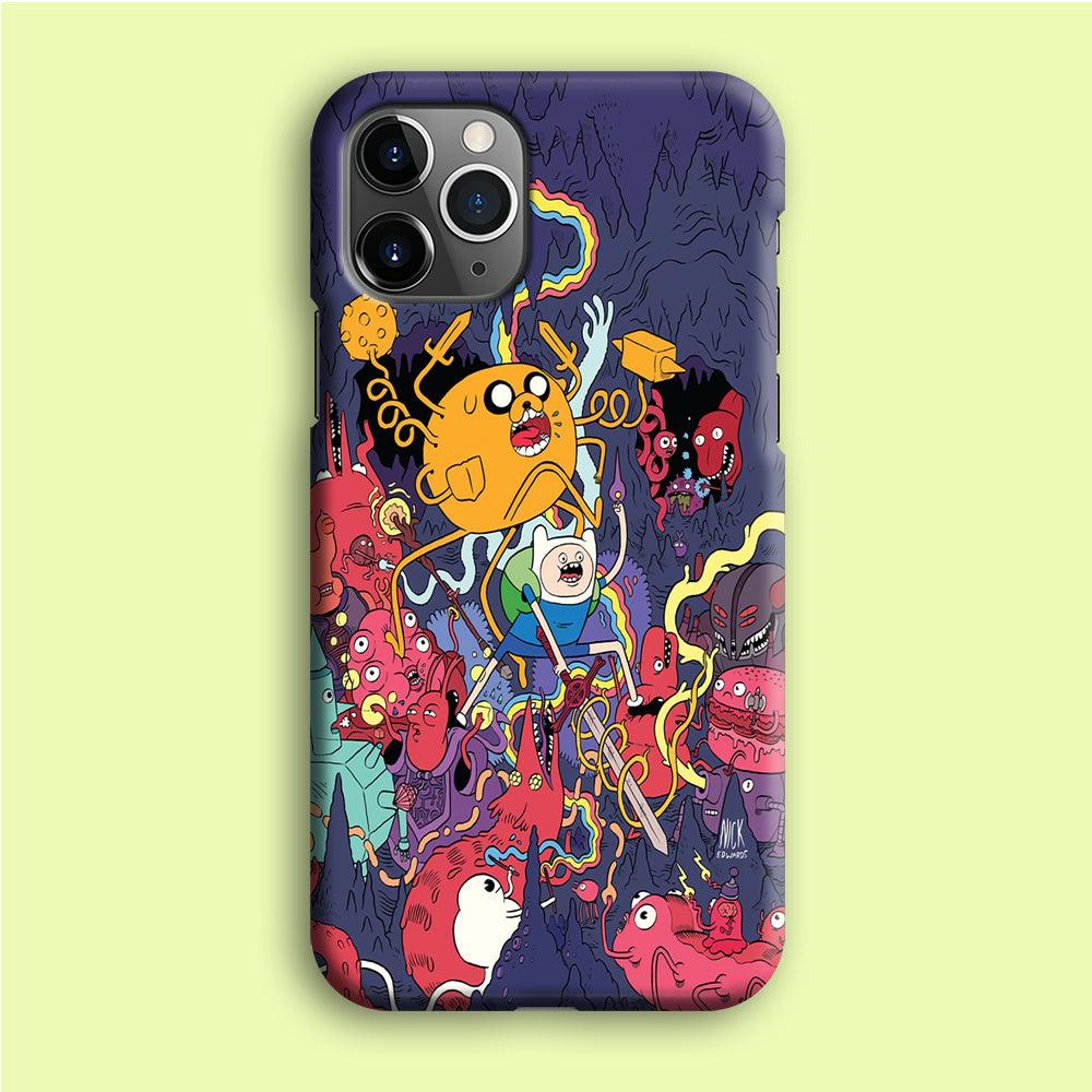 Finn and Jake Fights Monsters iPhone 12 Pro Case-Plastic / Full Wrap (3D Case)-Xtracase