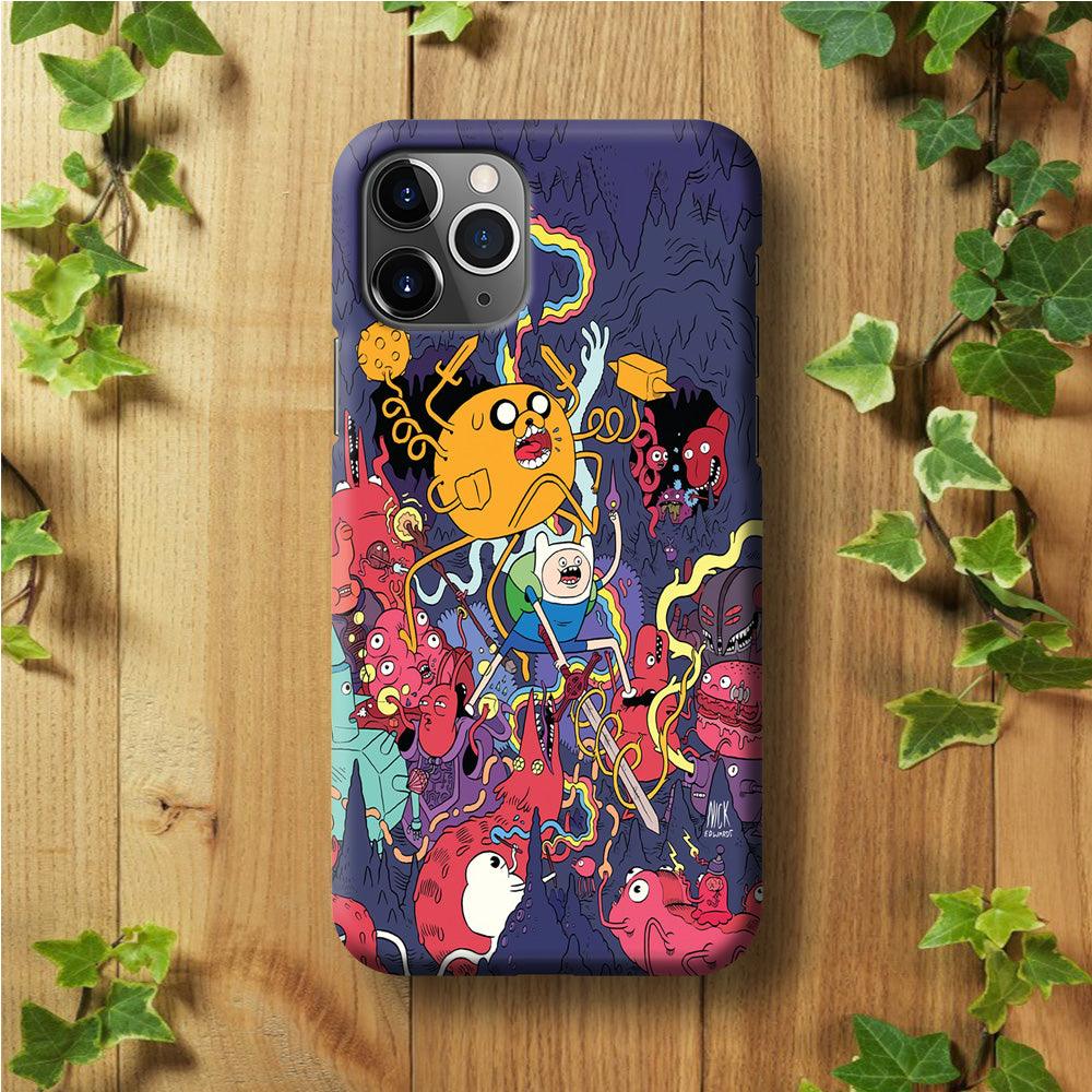 Finn and Jake Fights Monsters iPhone 11 Pro Max Case-Plastic / Full Wrap (3D Case)-Xtracase