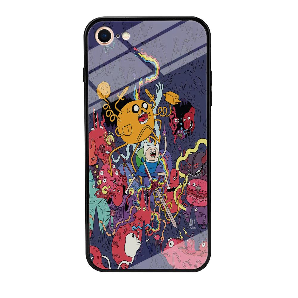 Finn and Jake Fights Monsters iPhone 7 Case-Tempered Glass Case-Xtracase