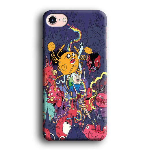 Finn and Jake Fights Monsters iPhone 8 Case-Plastic / Full Wrap (3D Case)-Xtracase
