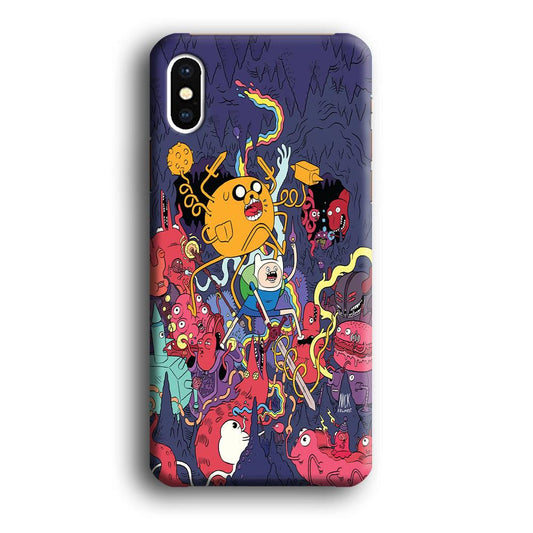 Finn and Jake Fights Monsters iPhone X Case-Plastic / Full Wrap (3D Case)-Xtracase