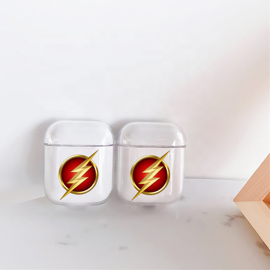 Flash Symbol Emblem Hard Plastic Protective Clear Case Cover For Apple Airpods