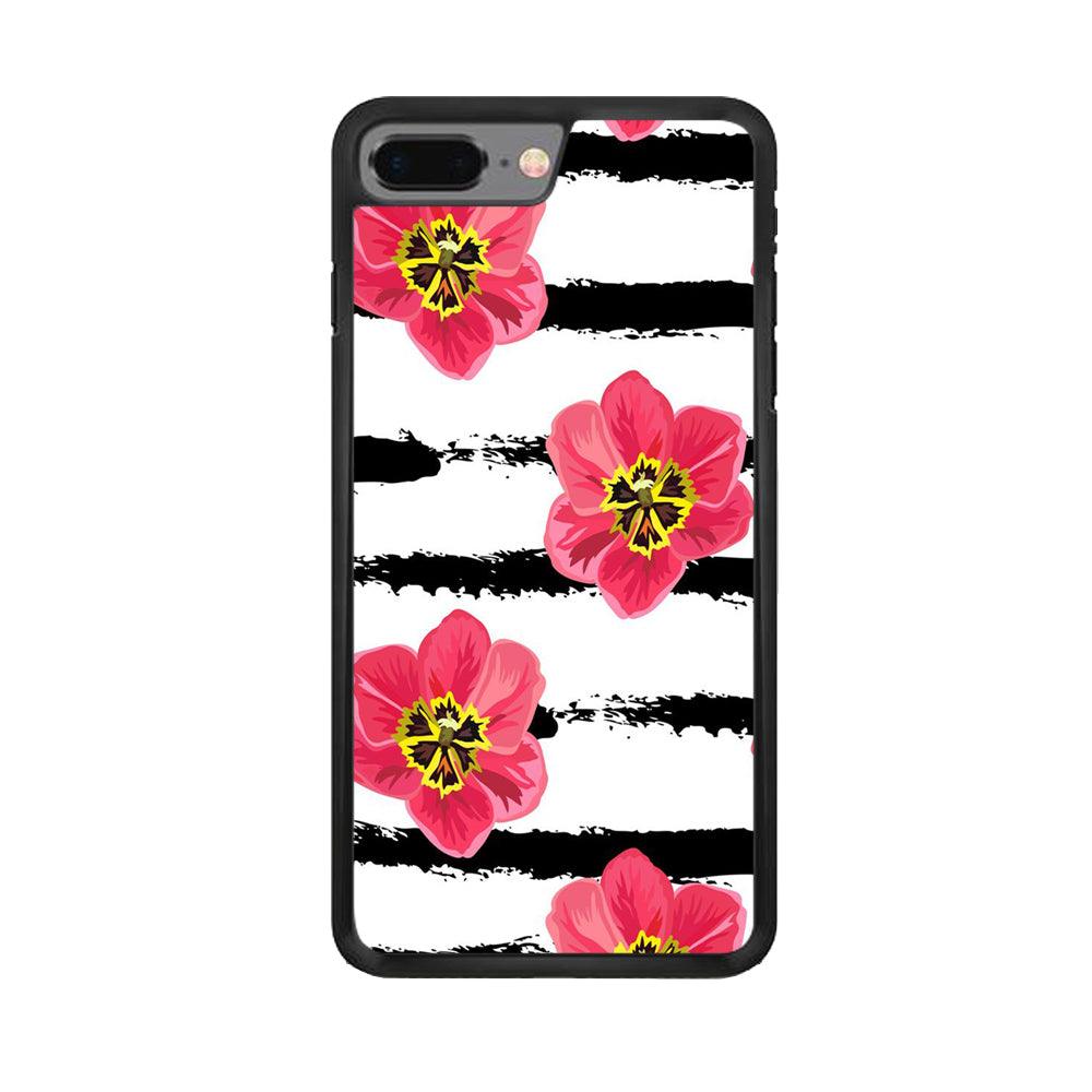 Flower Painting Streak iPhone 7 Plus Case-Rubber / Black (2D Case)-Xtracase