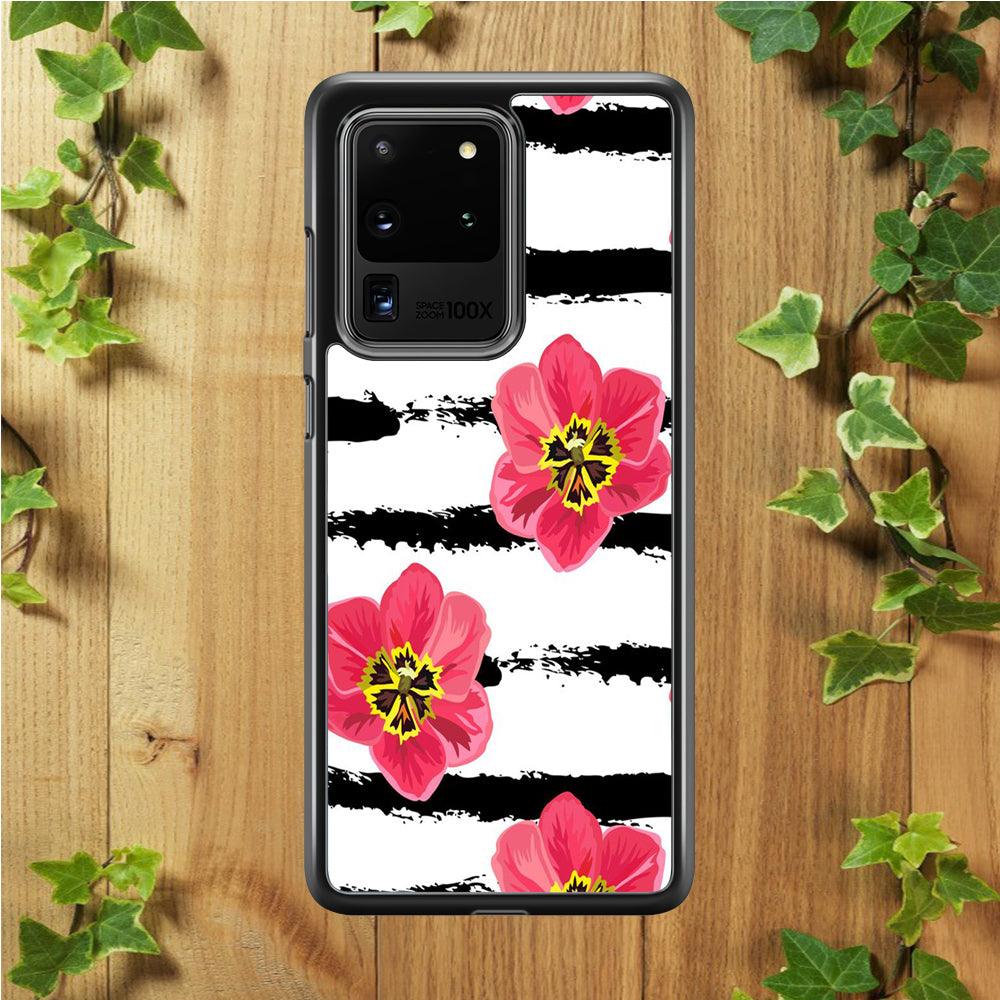 Flower Painting Streak Samsung Galaxy S20 Ultra Case-Plastic / Full Wrap (3D Case)-Xtracase