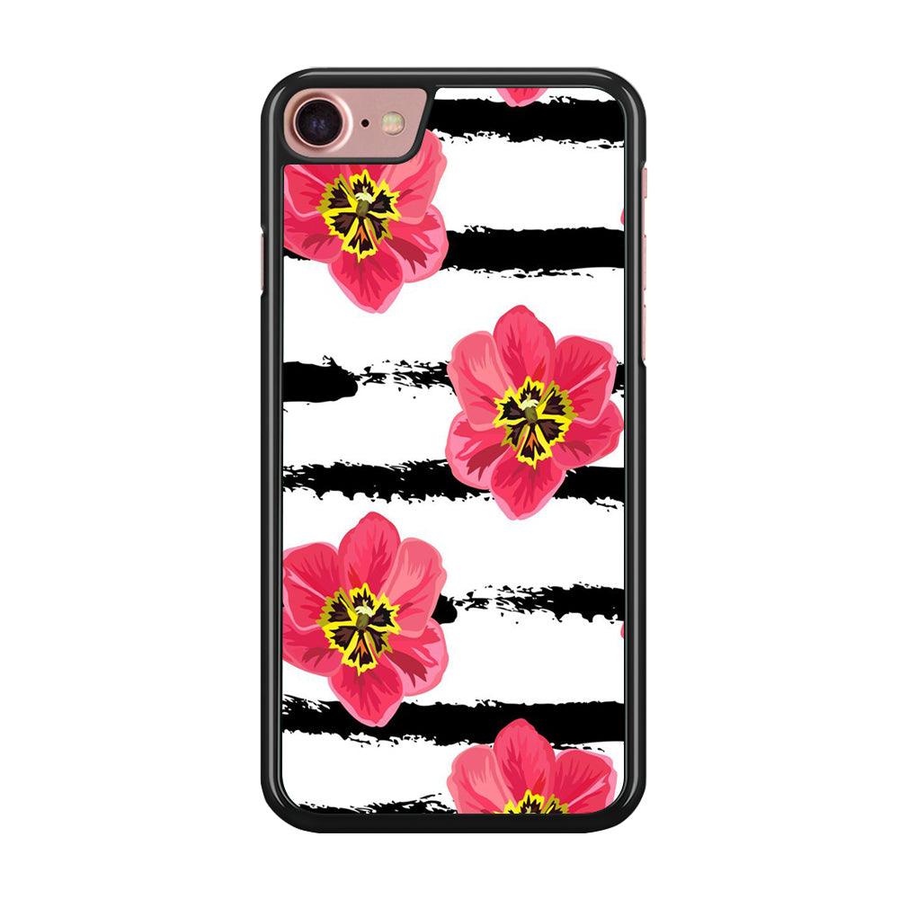 Flower Painting Streak iPhone 8 Case-Rubber / Black (2D Case)-Xtracase