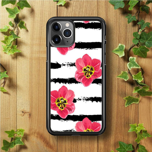 Flower Painting Streak iPhone 11 Pro Case-Rubber / Black (2D Case)-Xtracase