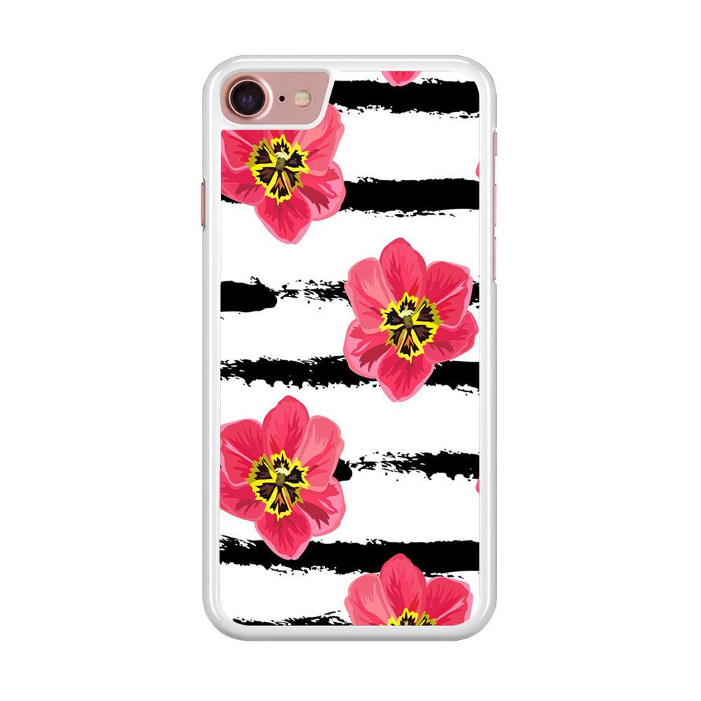 Flower Painting Streak iPhone 8 Case-Rubber / White (2D Case)-Xtracase