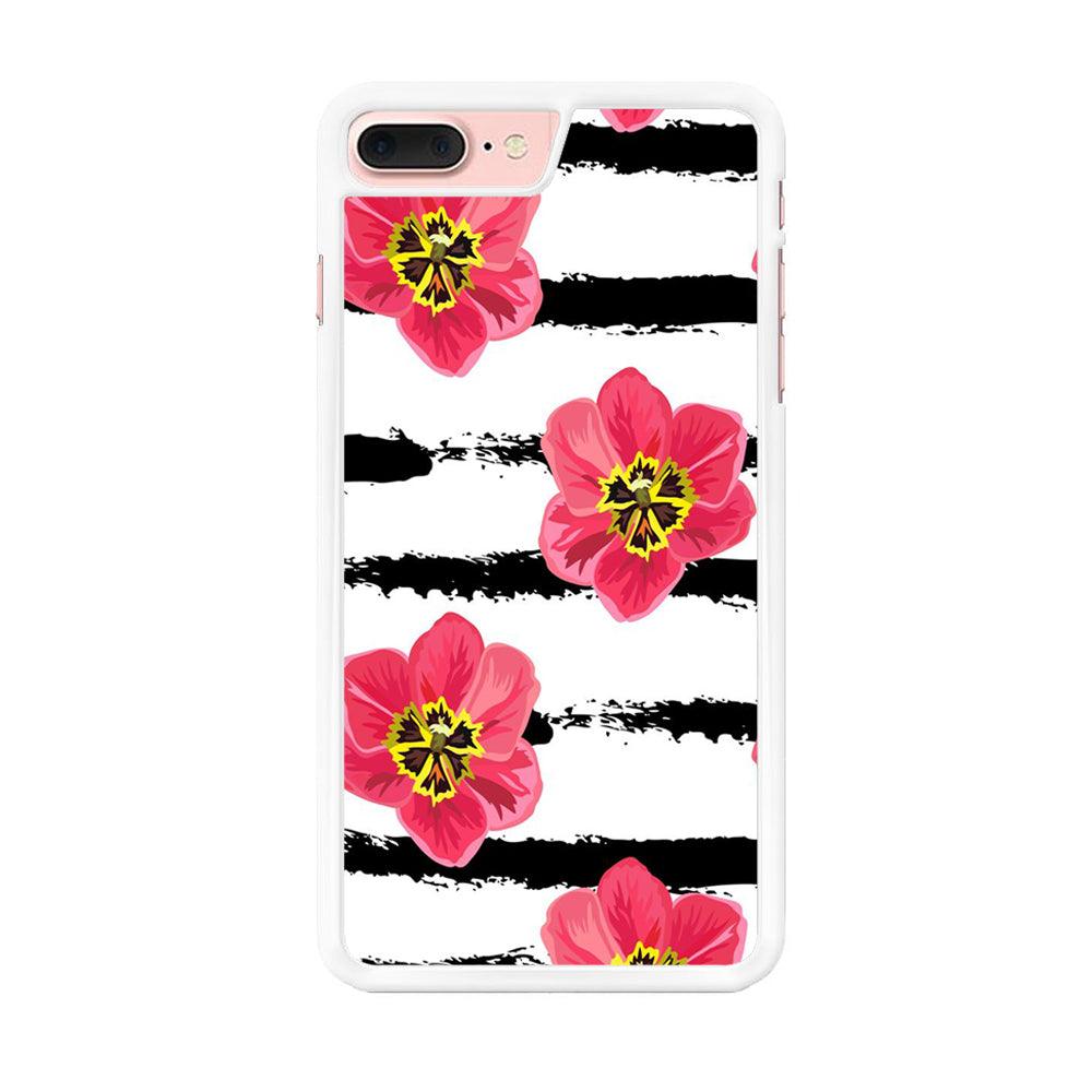 Flower Painting Streak iPhone 7 Plus Case-Rubber / White (2D Case)-Xtracase