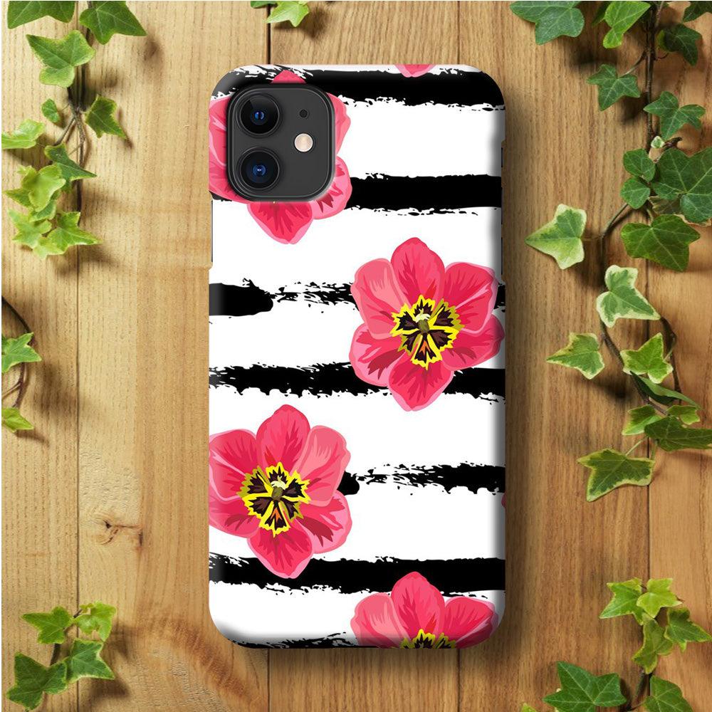Flower Painting Streak iPhone 11 Case-Plastic / Full Wrap (3D Case)-Xtracase