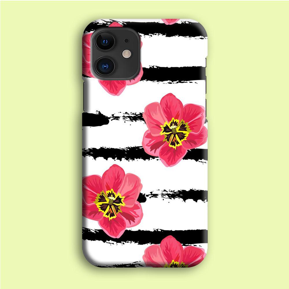 Flower Painting Streak iPhone 12 Case-Plastic / Full Wrap (3D Case)-Xtracase